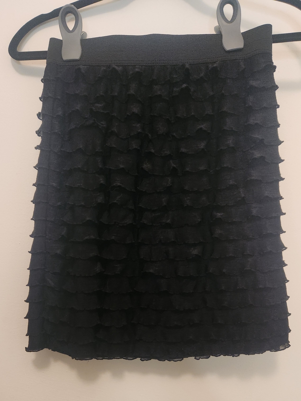 Women's Black Ruffle Tiered Skirt